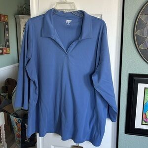 Lands end 2x Vneck woman’s shirt blue xxl